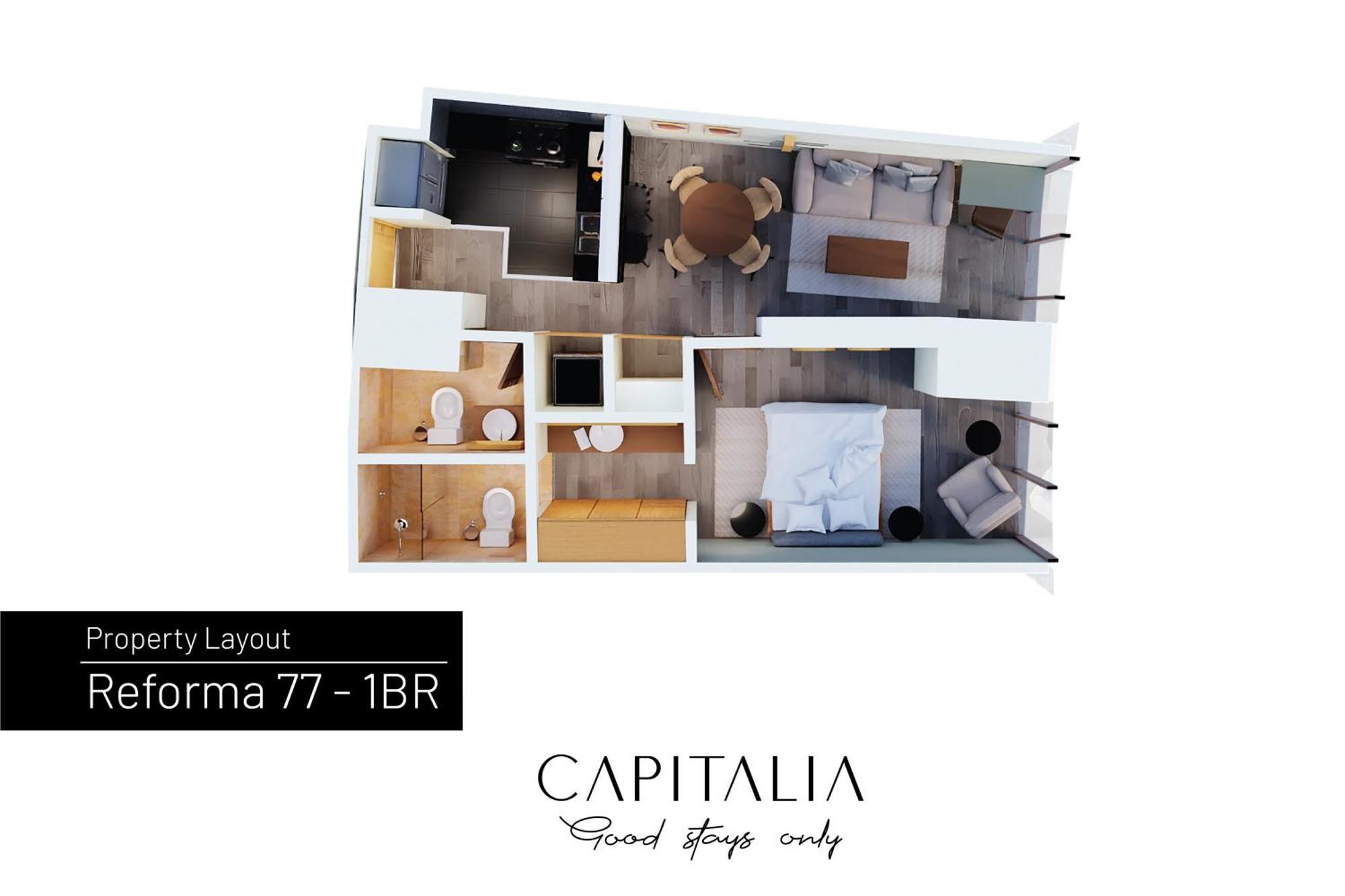 Capitalia - Apartments - Reforma Centro メキシコシティ 部屋 写真